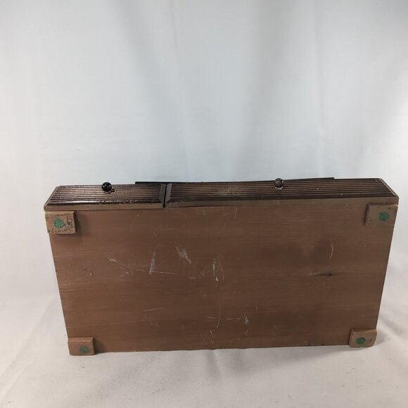 Vintage Japanese Cottage Music Box Trinket Jewelry Brown Wood Large Ballerina - Picture 14 of 16